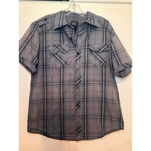 Point Zero Plaid Men's Western Shirt Large